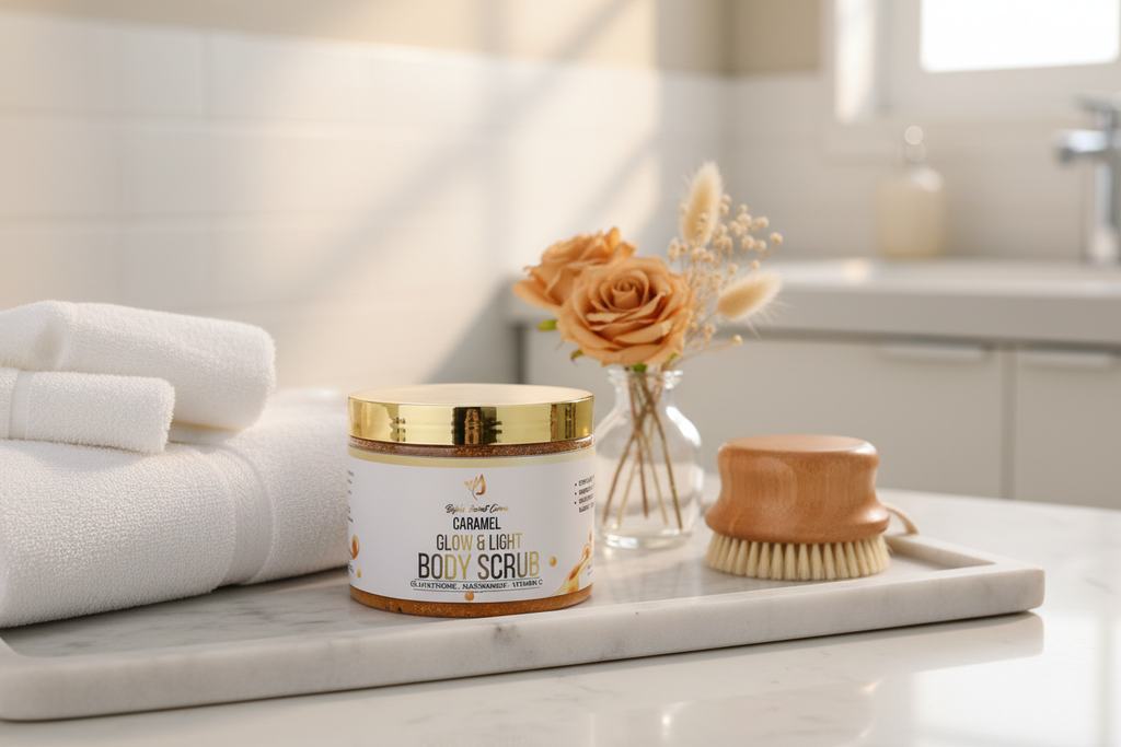 CARAMEL GLOW & LIGHT
BODY SCRUB