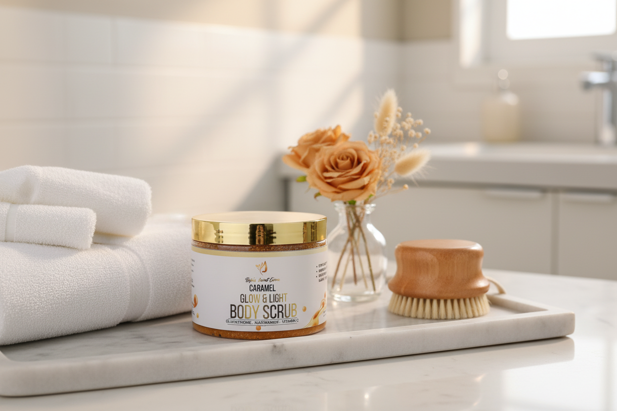 CARAMEL GLOW & LIGHT
BODY SCRUB
