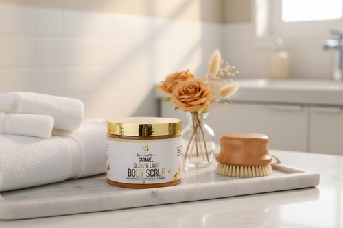 CARAMEL GLOW & LIGHT
BODY SCRUB